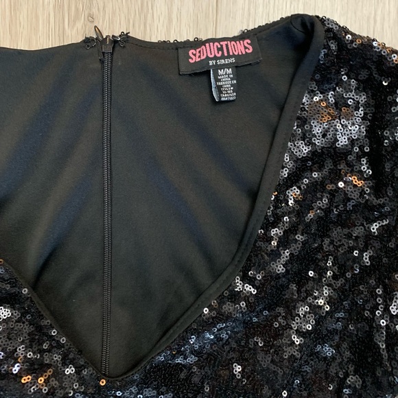 Black palette mini dress long sleeve - Picture 2 of 4